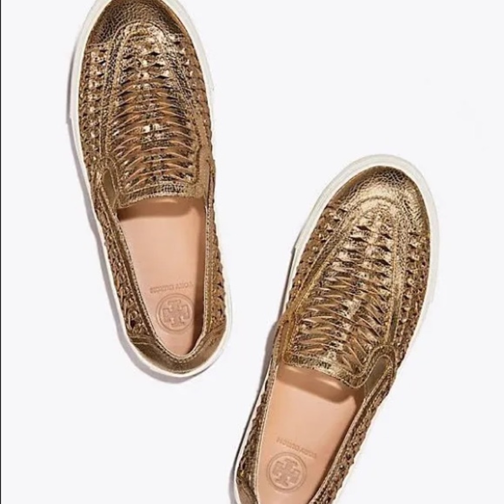 Tory Burch Huarache 2 Slip-On Sneaker - Gold - Sz 9.5